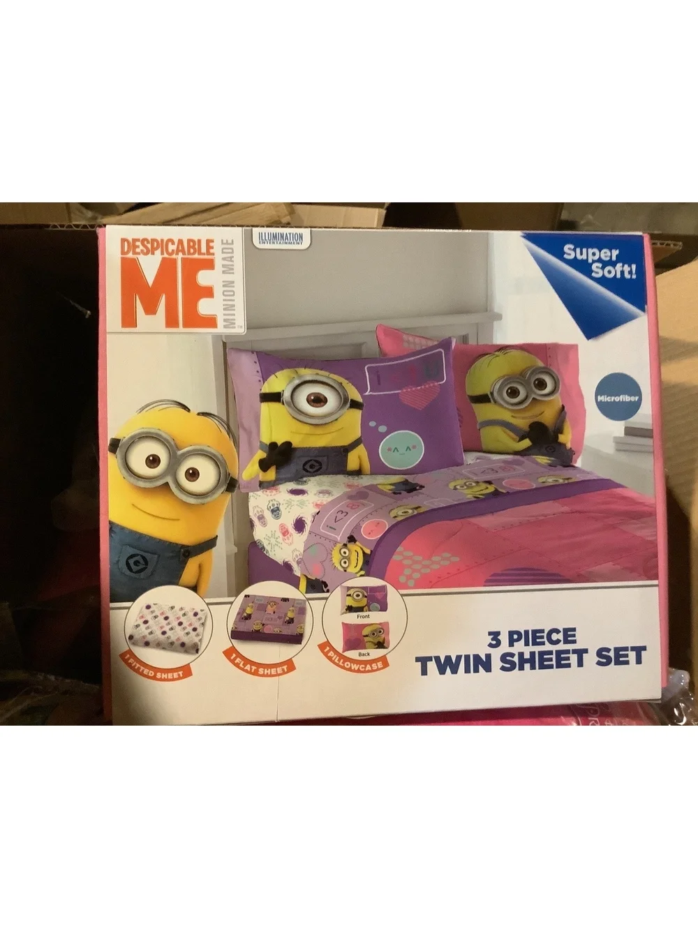 Despicable Me Minion Made 3 Piece Twin Sheet Set - Super Soft Microfiber